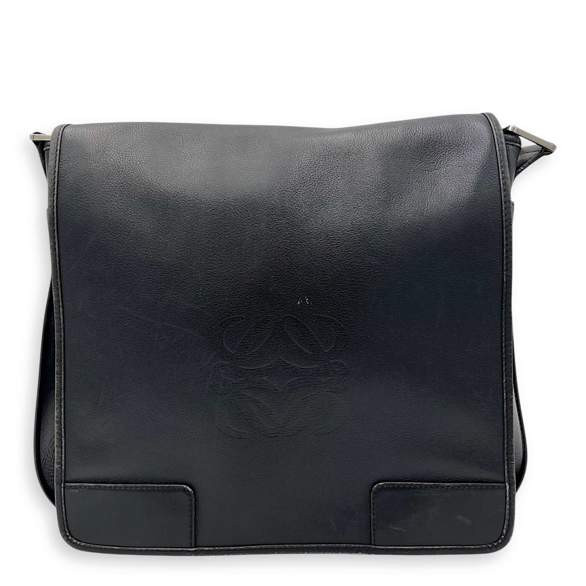 Loewe Vintage Crossbody Bag Black in Calfskin, Silver hardware_1