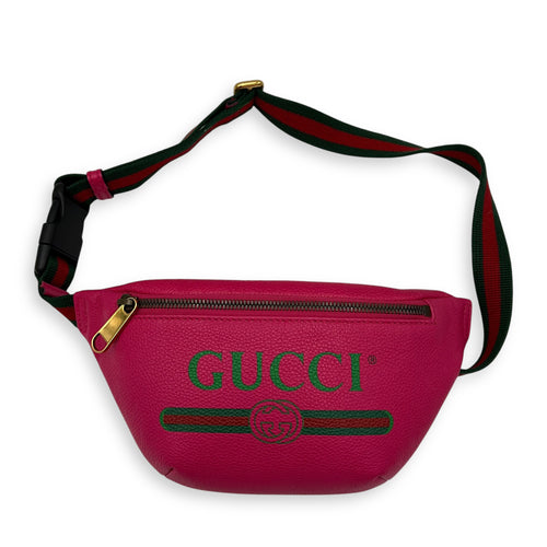 Gucci Logo Belt Bag Pink in Calfskin, Gold hardware_2