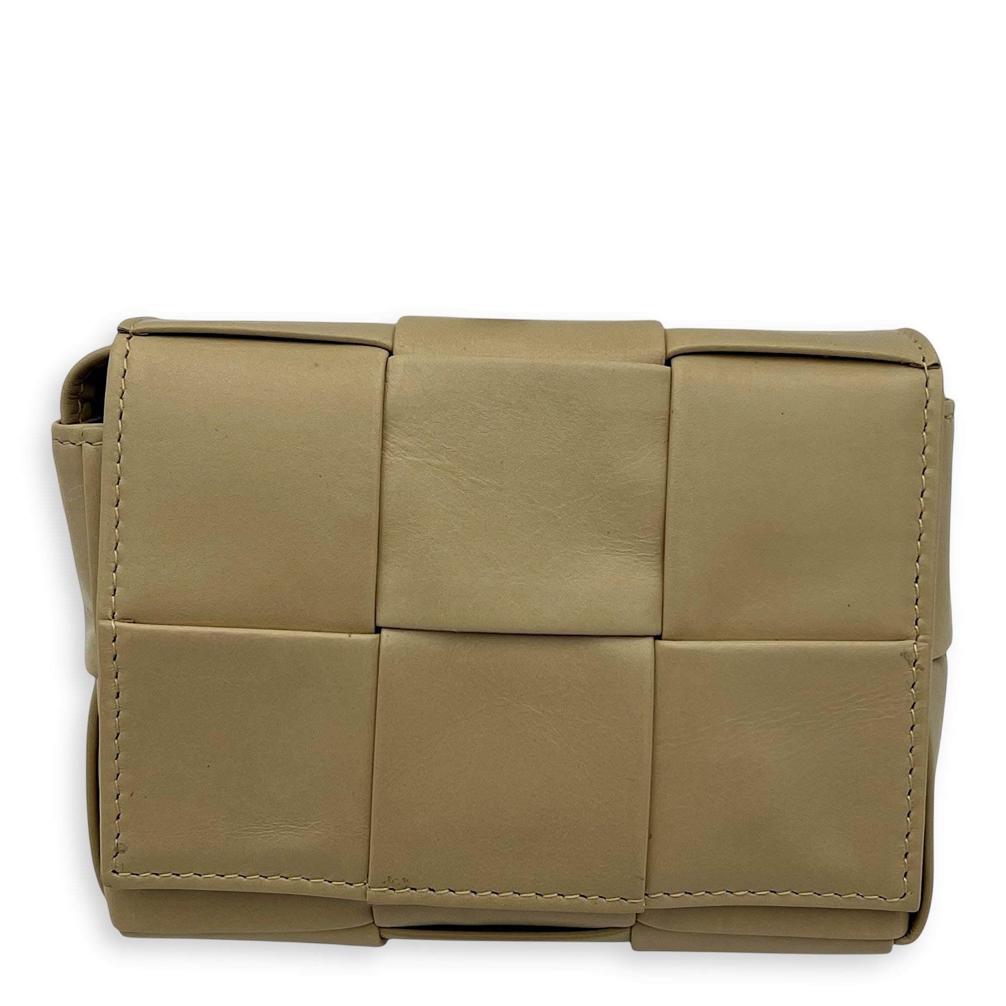 Bottega Veneta Cassette Crossbody Bag Beige in Calfskin_1