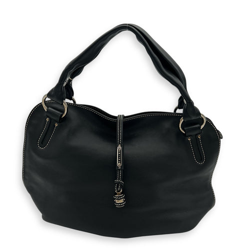 Celine Bittersweet Black Top Handle Bag in Calfskin, Silver hardware_1
