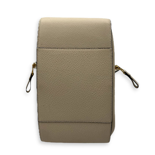 Loewe Hammock Small Beige Shoulder Bag in Calfskin, Gold hardware_7