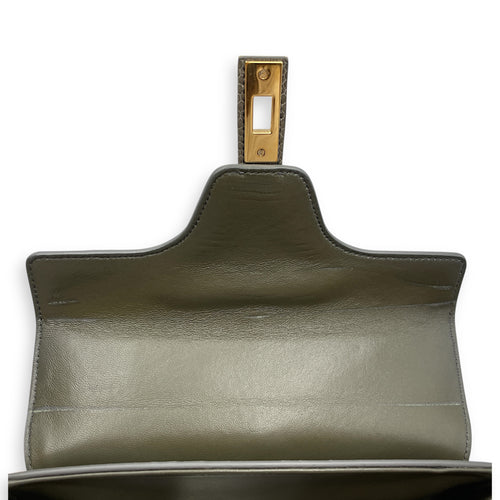 Small 16 Bag 23x18x10cm Grey Top Handle Bag in Water Monitor Lizard, Gold hardware