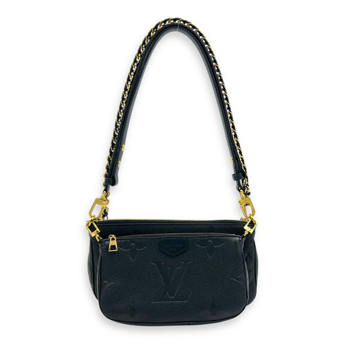 Multi-Pochette Accessoires Shoulder Bag Black in Empreinte Leather, Gold hardware