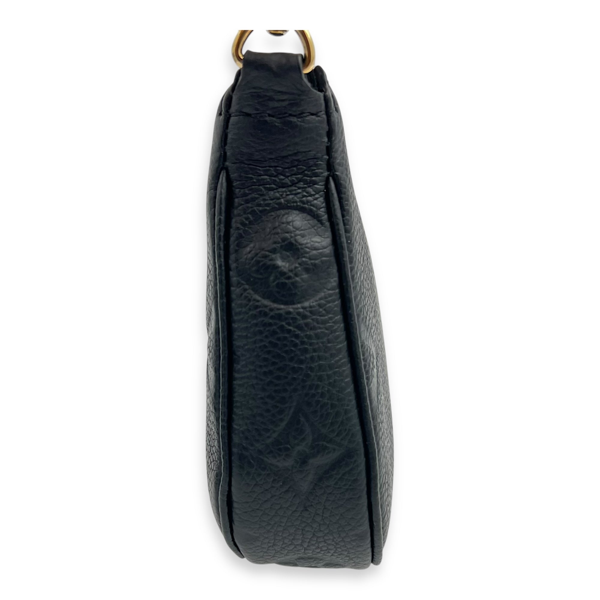 Multi-Pochette Accessoires Shoulder Bag Black in Empreinte Leather, Gold hardware