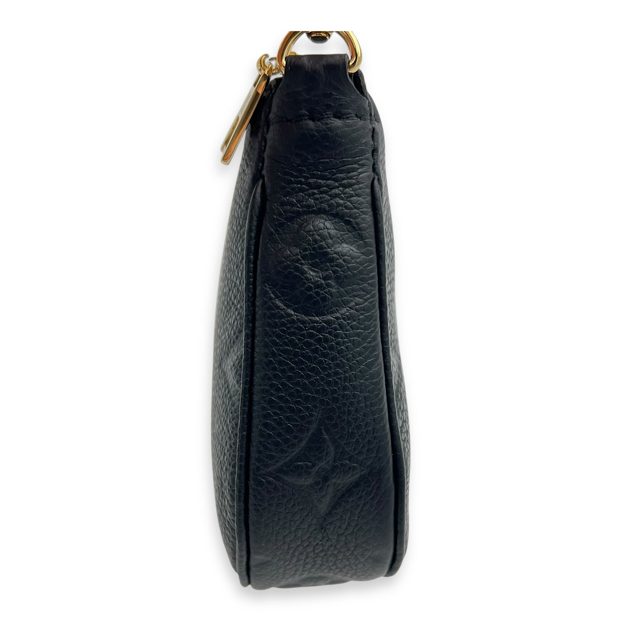Multi-Pochette Accessoires Shoulder Bag Black in Empreinte Leather, Gold hardware
