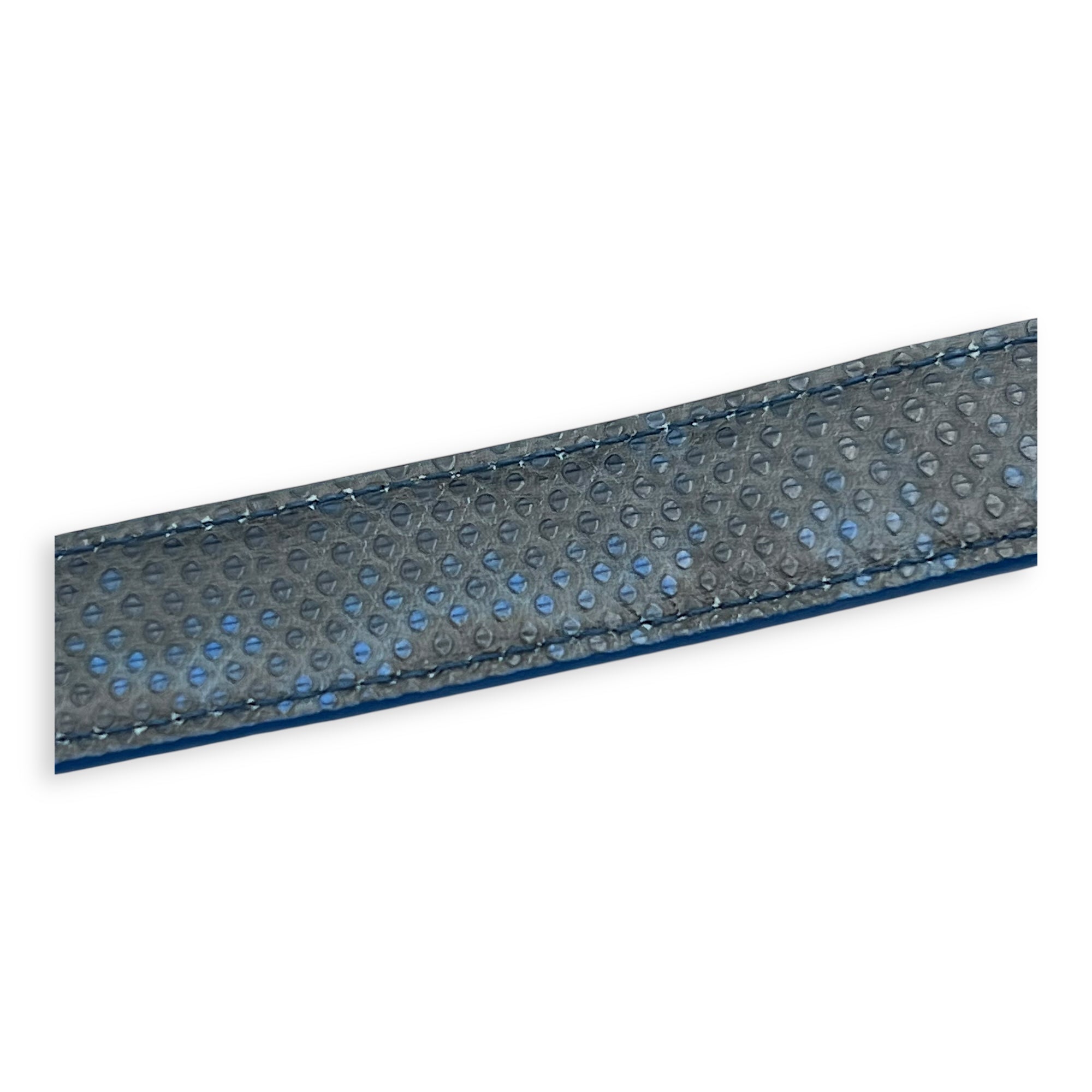 Intrecciato Blue Shoulder Bag in Lambskin and Lizard, Ruthenium hardware