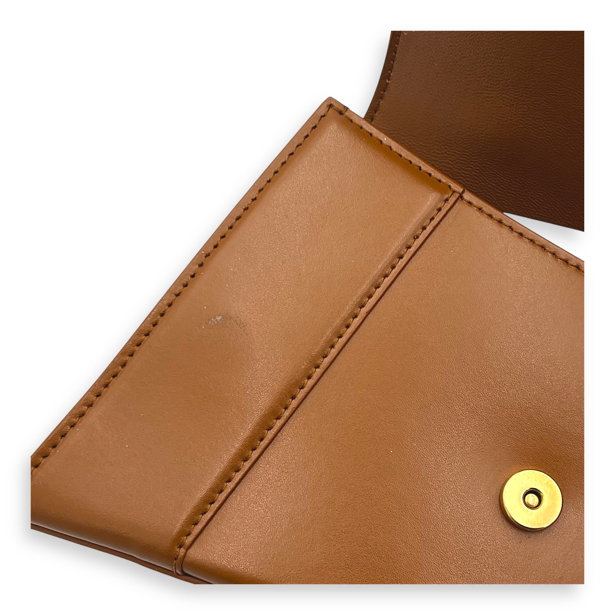 Hourglass Top Handle Bag Small Brown in Calfskin, Gold hardware