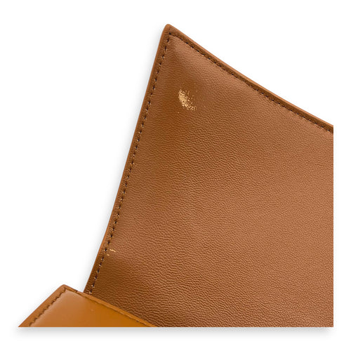 Hourglass Top Handle Bag Small Brown in Calfskin, Gold hardware