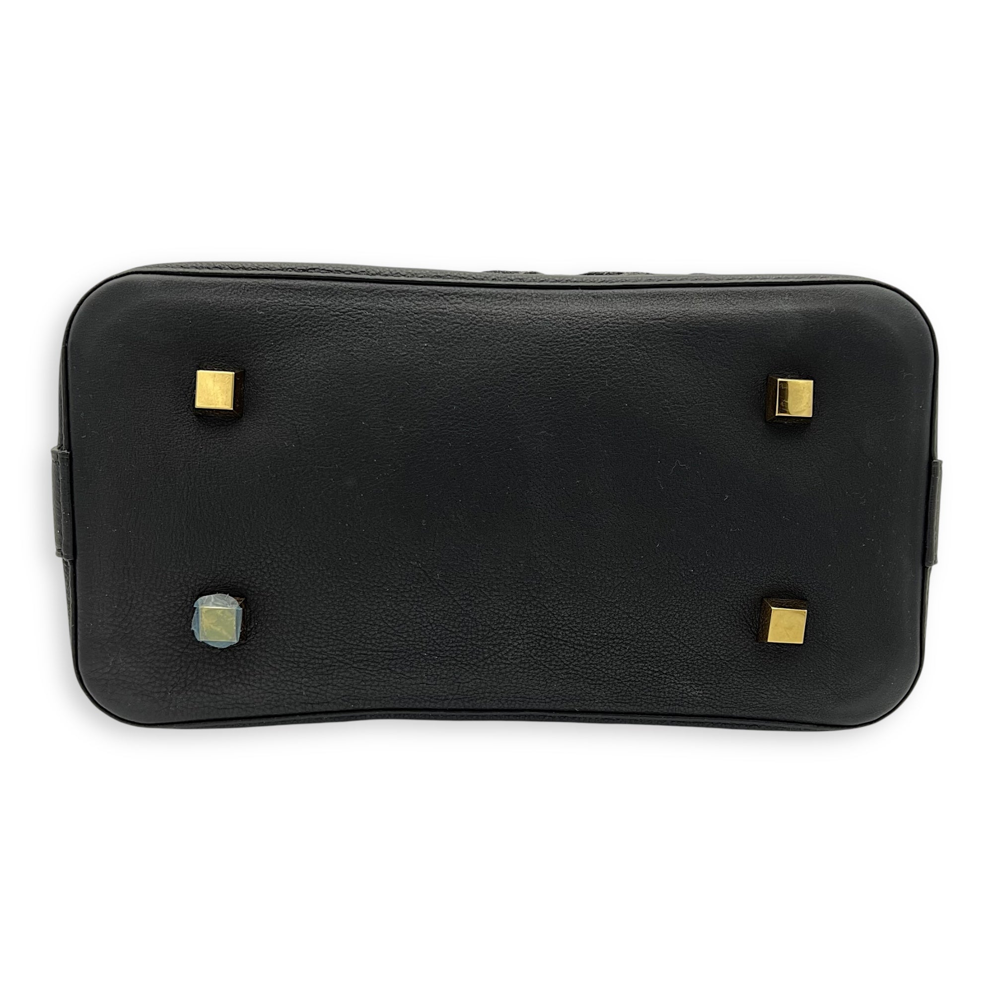 Alma Top Handle Bag Brown in Leather and sequins, Gold hardware