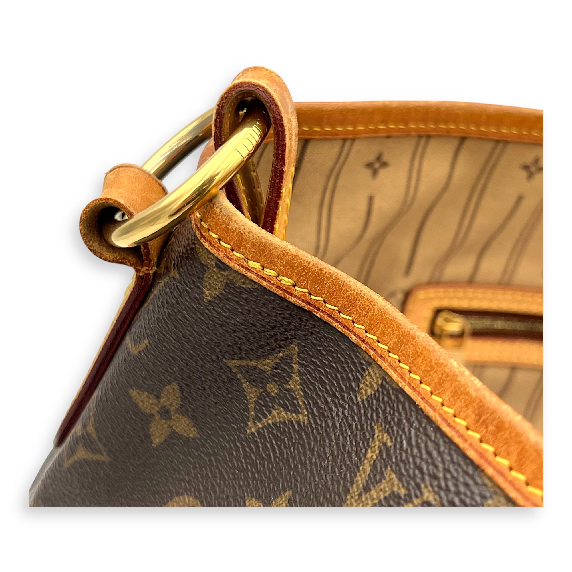 Delightful Shoulder Bag GM Brown in Monogram Coated Canvas, Gold hardware