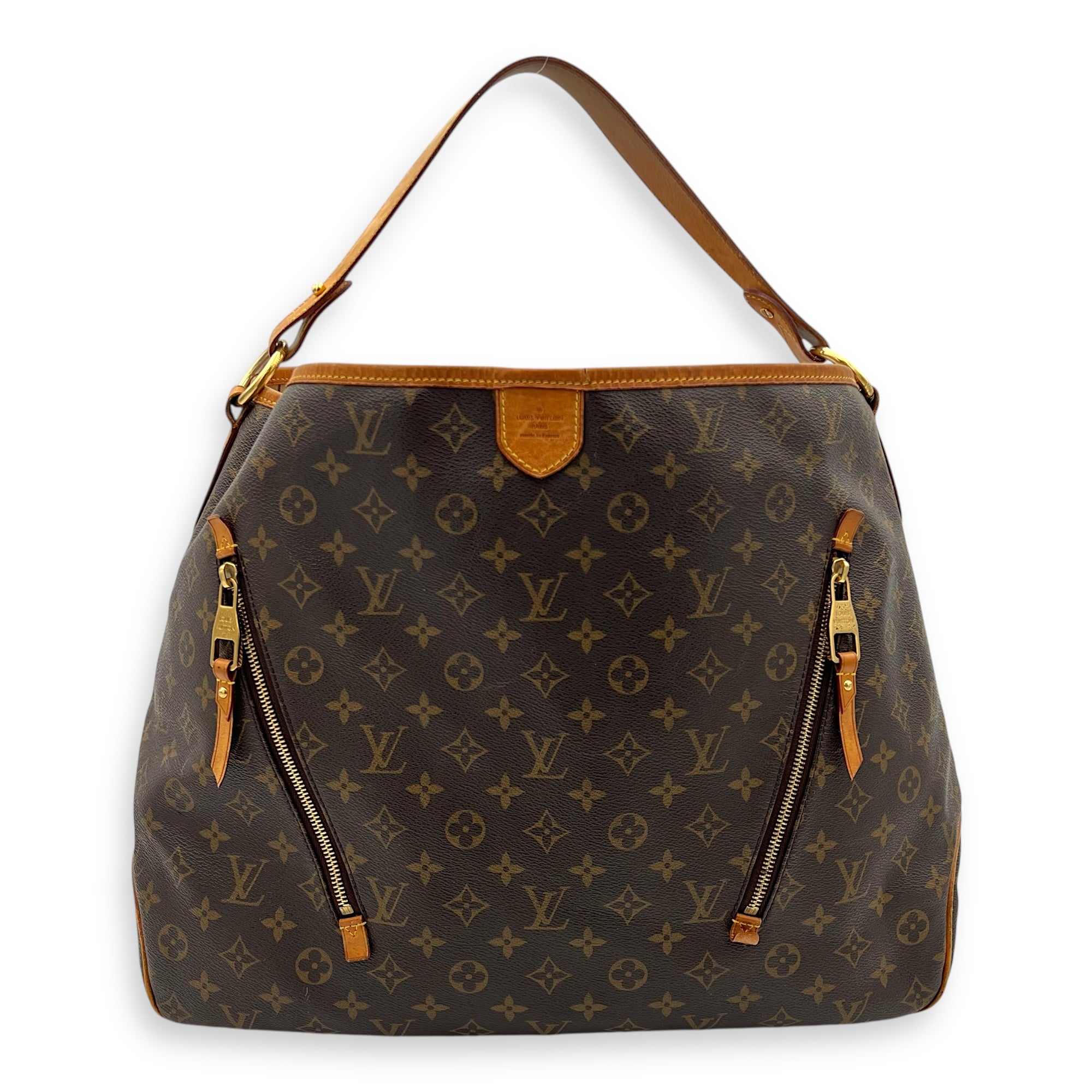 Delightful Shoulder Bag GM Brown in Monogram Coated Canvas, Gold hardware