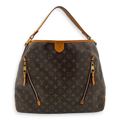 Delightful Shoulder Bag GM Brown in Monogram Coated Canvas, Gold hardware