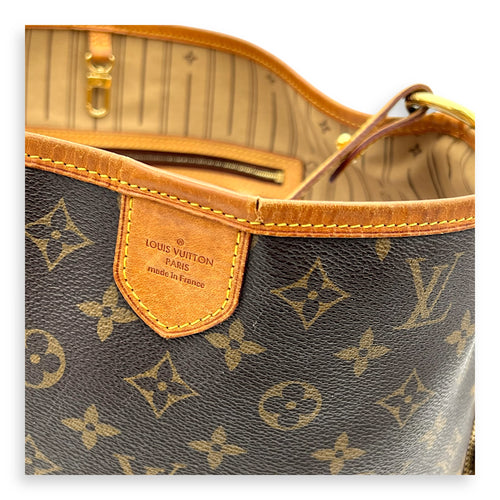 Delightful Shoulder Bag GM Brown in Monogram Coated Canvas, Gold hardware