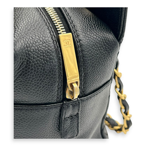 PTT Petite Timeless Tote Shoulder Bag Black in Caviar Leather, Gold hardware