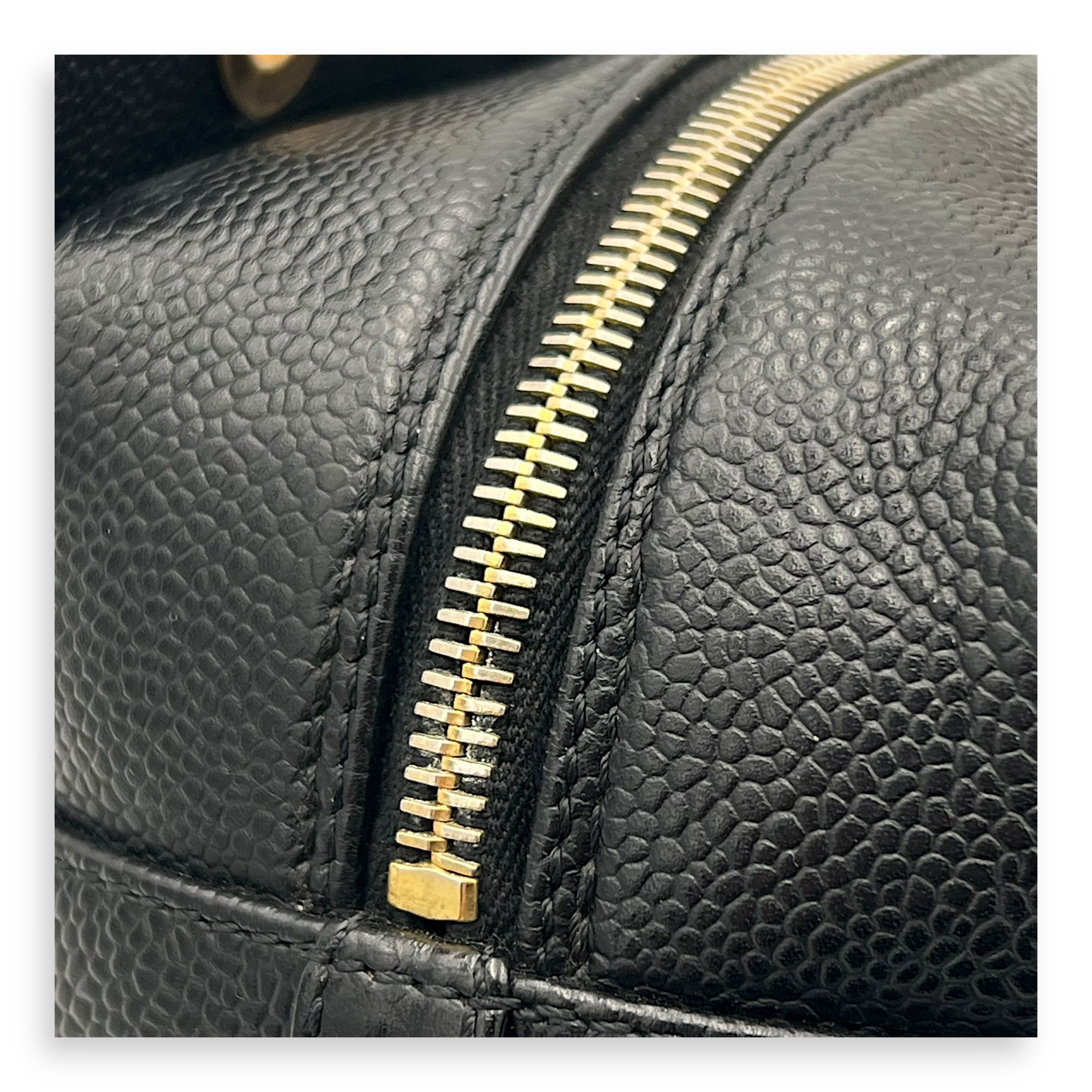 PTT Petite Timeless Tote Shoulder Bag Black in Caviar Leather, Gold hardware