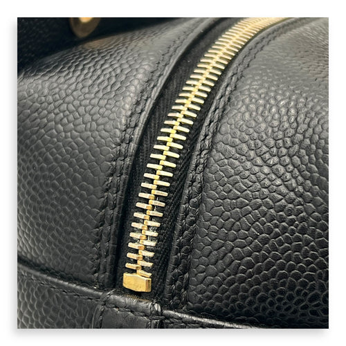 PTT Petite Timeless Tote Shoulder Bag Black in Caviar Leather, Gold hardware