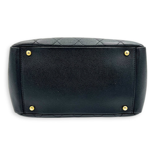 PTT Petite Timeless Tote Shoulder Bag Black in Caviar Leather, Gold hardware