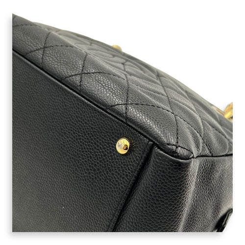 PTT Petite Timeless Tote Shoulder Bag Black in Caviar Leather, Gold hardware