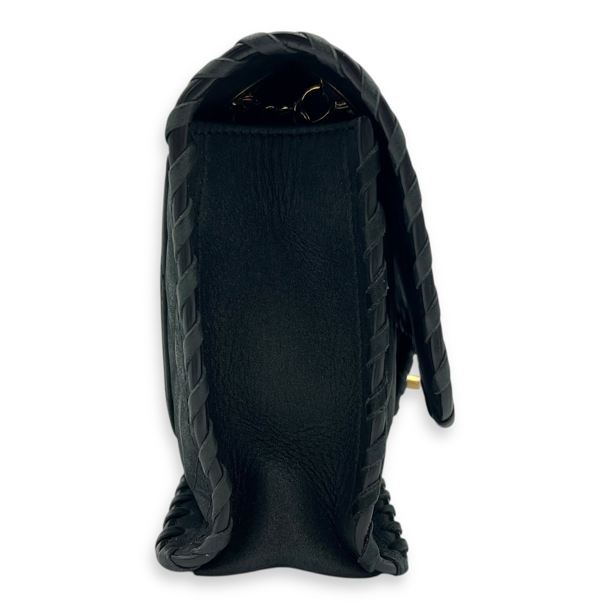 Happy Stitch CC Shoulder Bag Black in Nubuck, Gold hardware