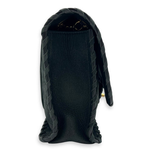 Happy Stitch CC Shoulder Bag Black in Nubuck, Gold hardware