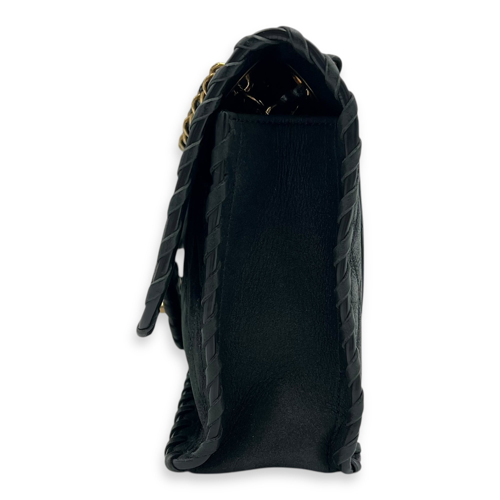 Happy Stitch CC Shoulder Bag Black in Nubuck, Gold hardware