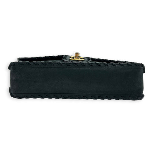 Happy Stitch CC Shoulder Bag Black in Nubuck, Gold hardware