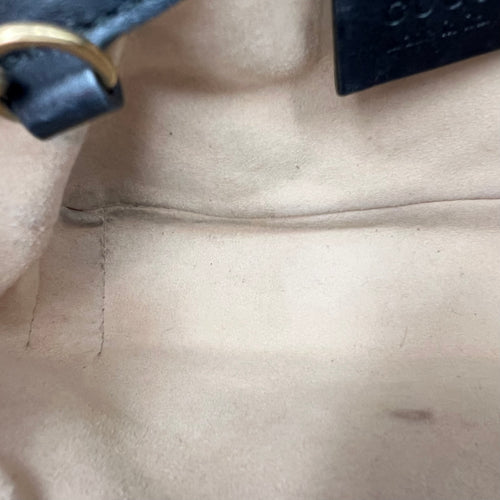 GG Marmont Crossbody Bag Super Mini Black in Calfskin, Gold hardware