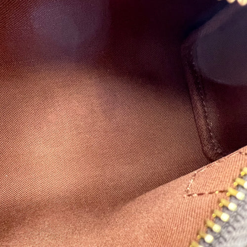 Speedy Crossbody Bag Nano Brown in Monogram Coated Canvas, Gold hardware