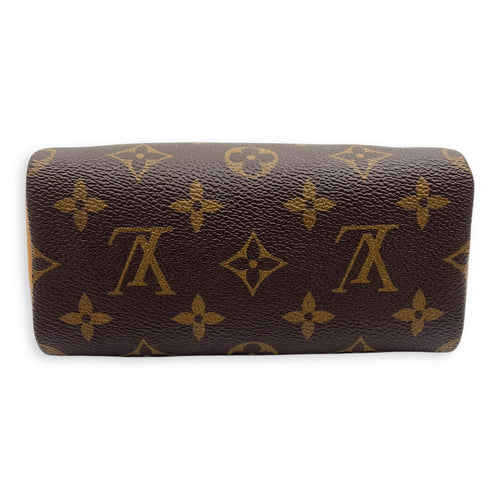 Speedy Crossbody Bag Nano Brown in Monogram Coated Canvas, Gold hardware