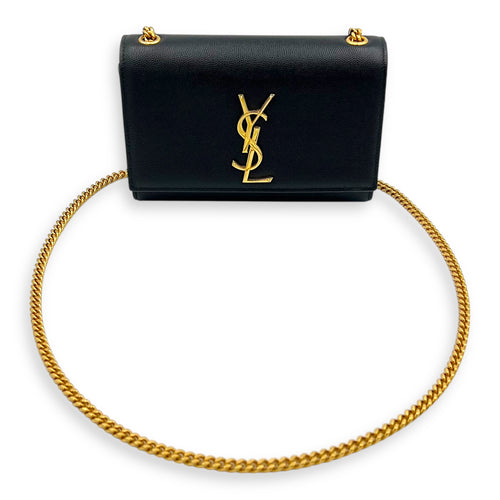 Kate Crossbody Bag Small Black in Caviar Leather, Gold hardware
