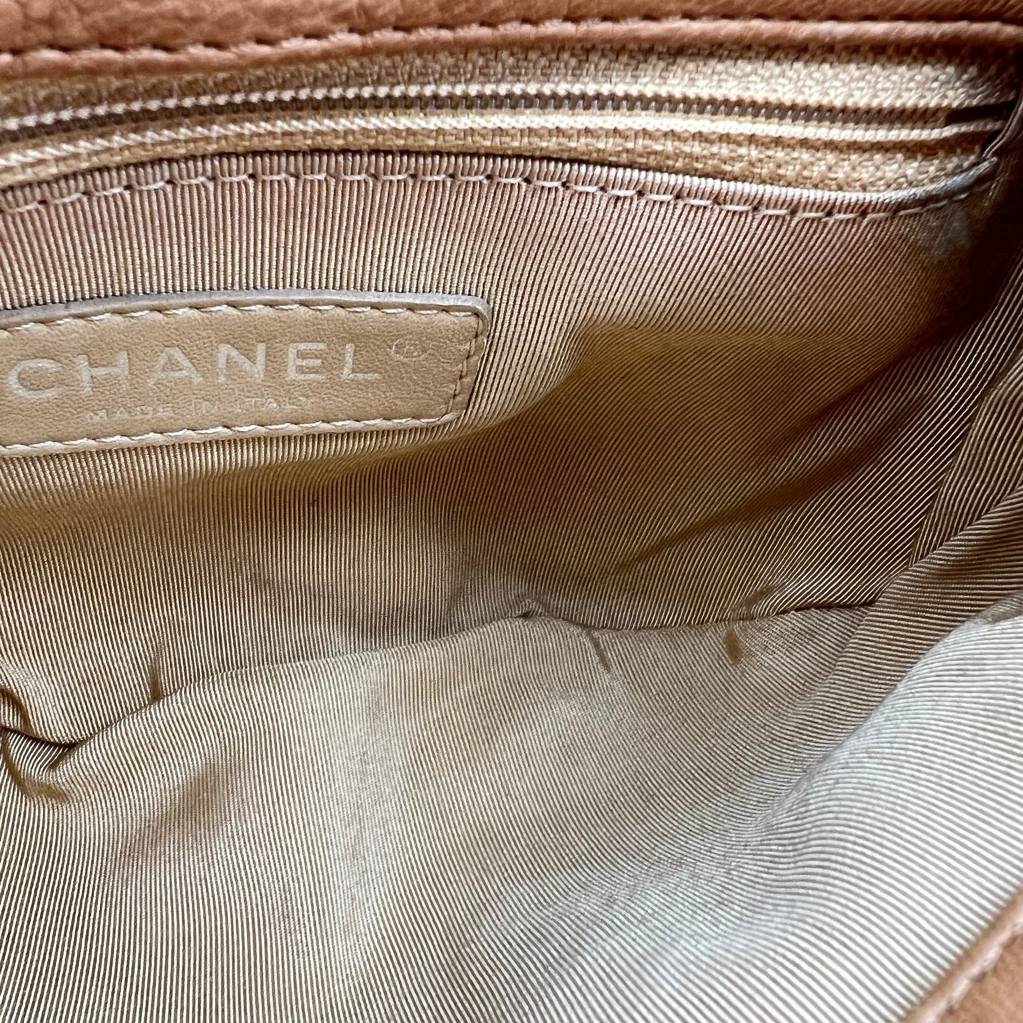 Chain Around Shoulder Bag Brown in Calfskin, Silver hardware