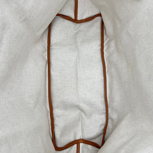 Saint Louis PM Brown Tote Bag in Coated Canvas, Silver hardware