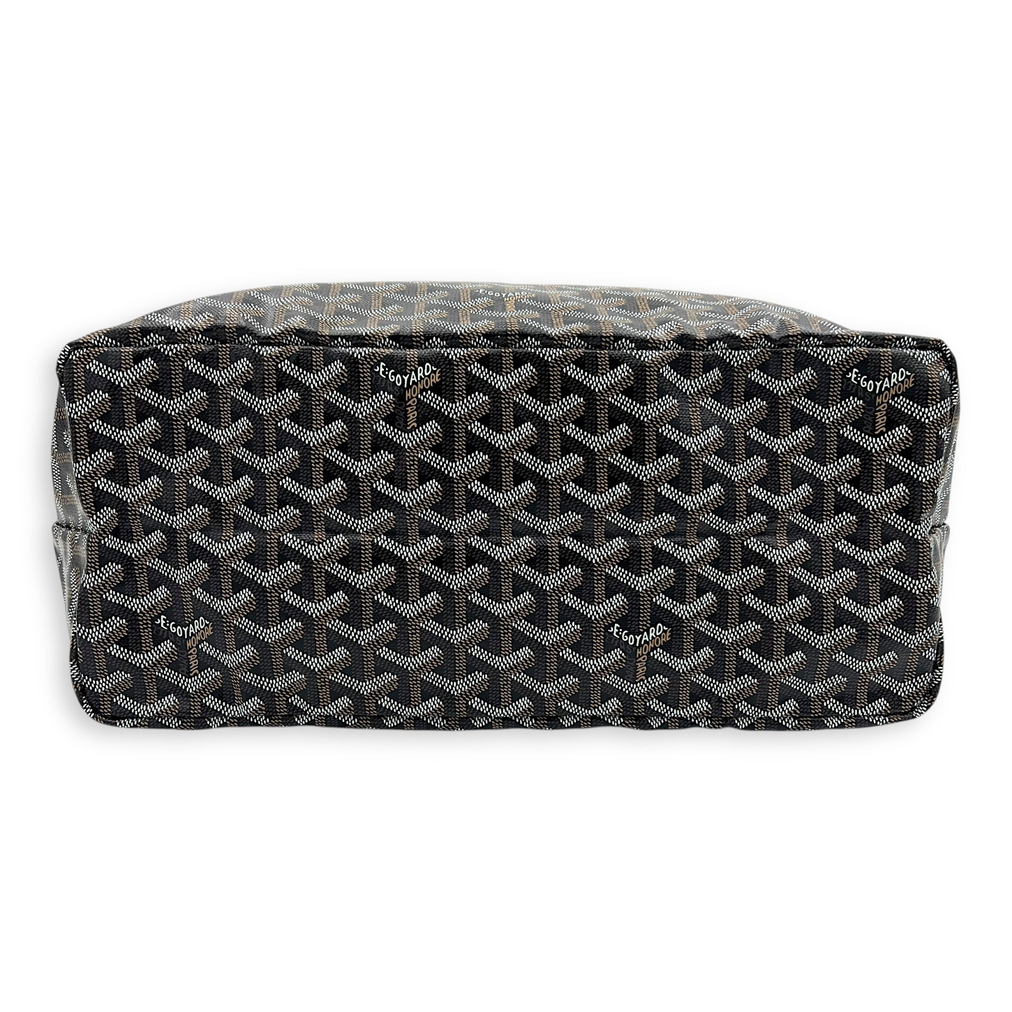 Saint Louis PM Brown Tote Bag in Coated Canvas, Silver hardware