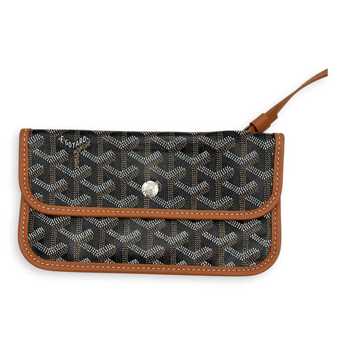 Saint Louis PM Brown Tote Bag in Coated Canvas, Silver hardware