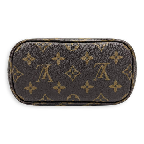 Neverfull Top Handle Bag BB Brown in Monogram Coated Canvas, Gold hardware