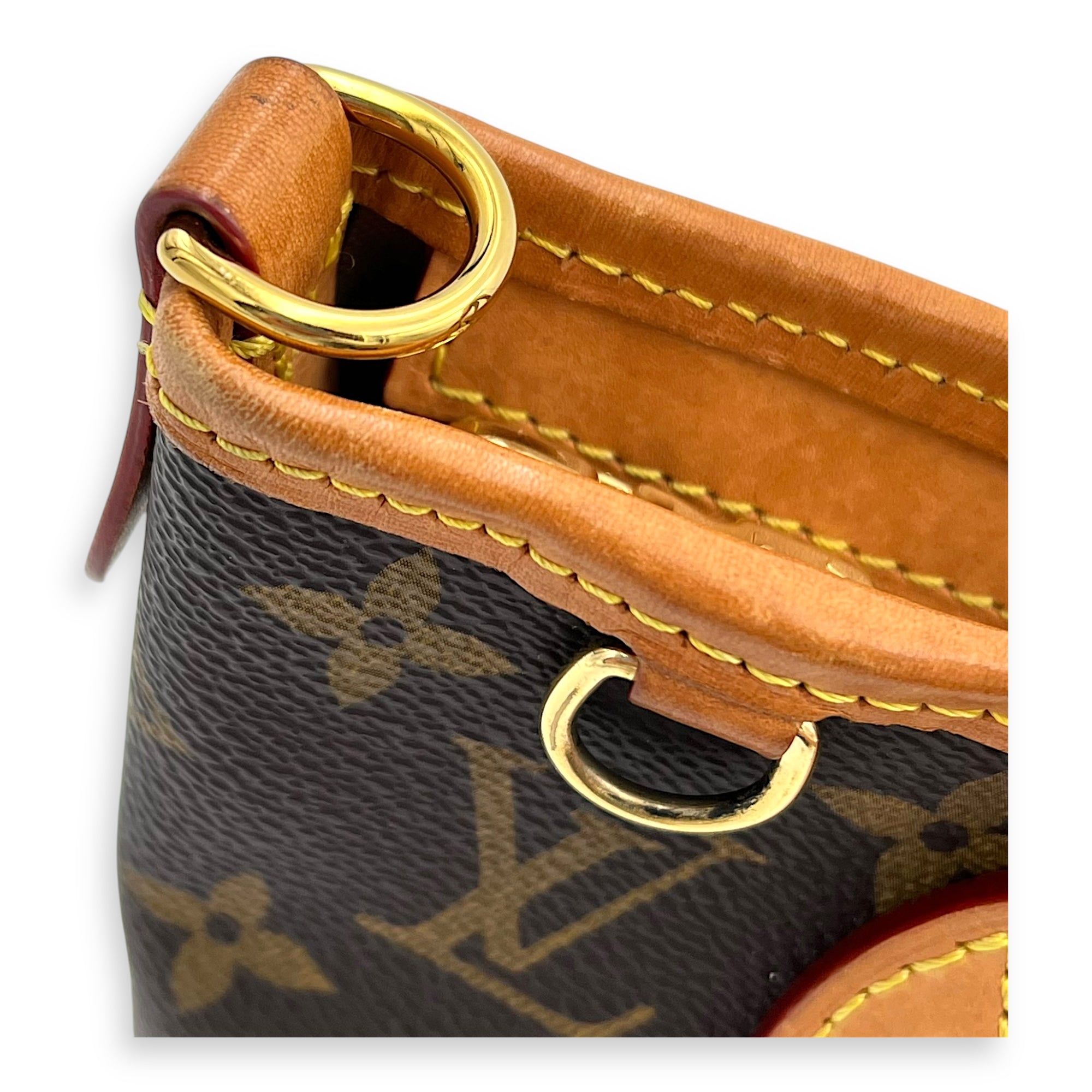 Neverfull Top Handle Bag BB Brown in Monogram Coated Canvas, Gold hardware