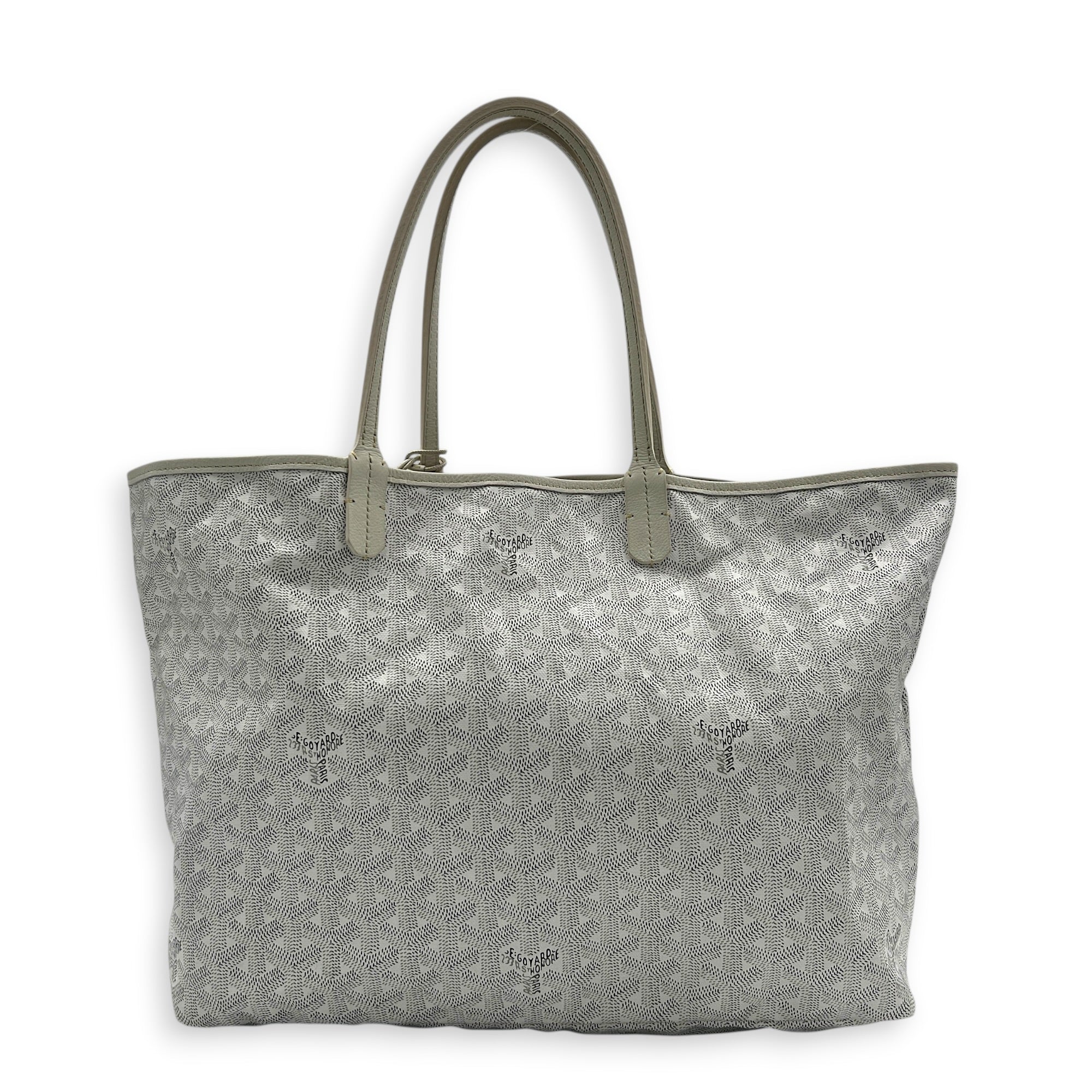 Saint Louis PM White Tote Bag in Coated Canvas, Silver hardware