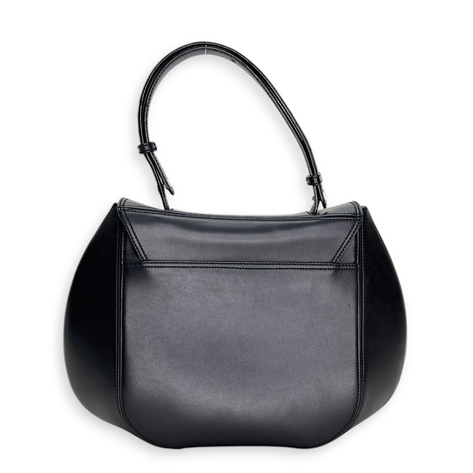 Salvatore Ferragamo  Gancini Flap Top handle bag in Calfskin, Silver Hardware_2