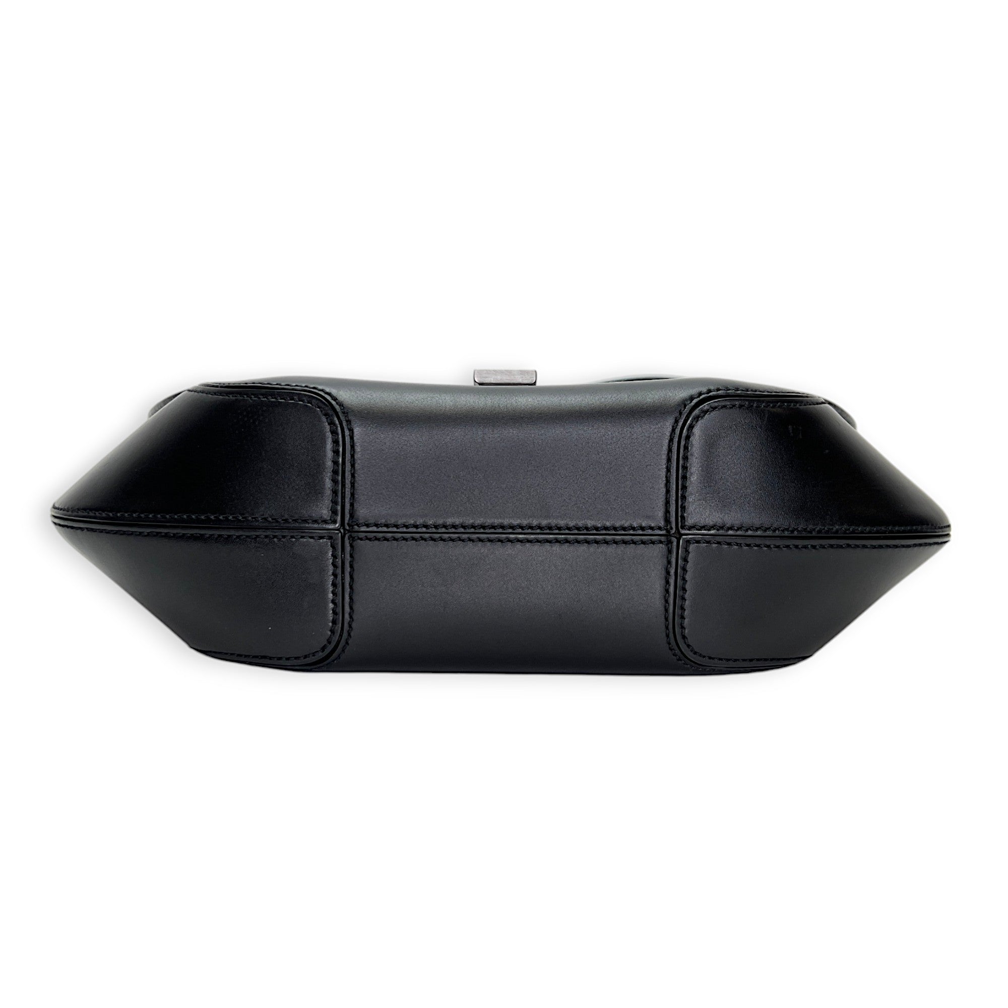 Salvatore Ferragamo  Gancini Flap Top handle bag in Calfskin, Silver Hardware_5