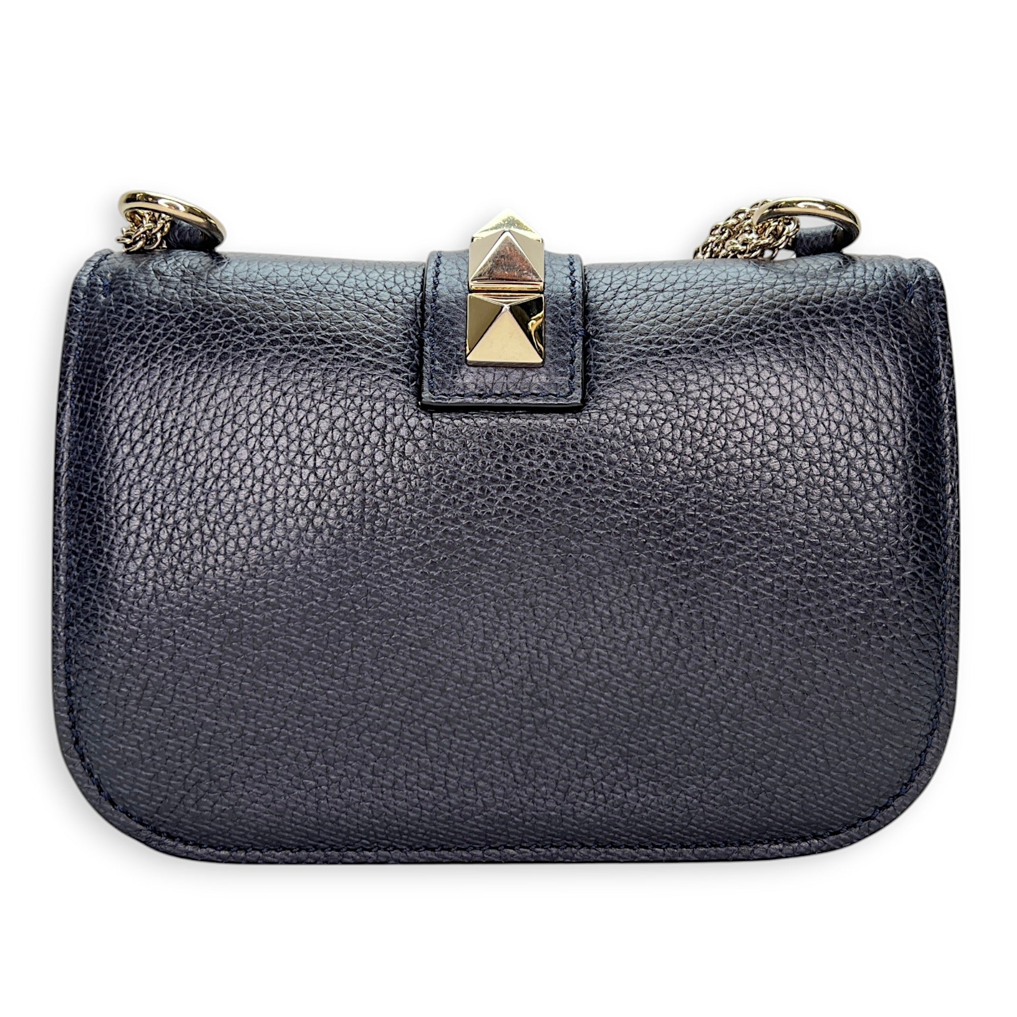 Valentino  Rockstud Glam Lock Crossbody bag in Calfskin, Light Gold Hardware_2