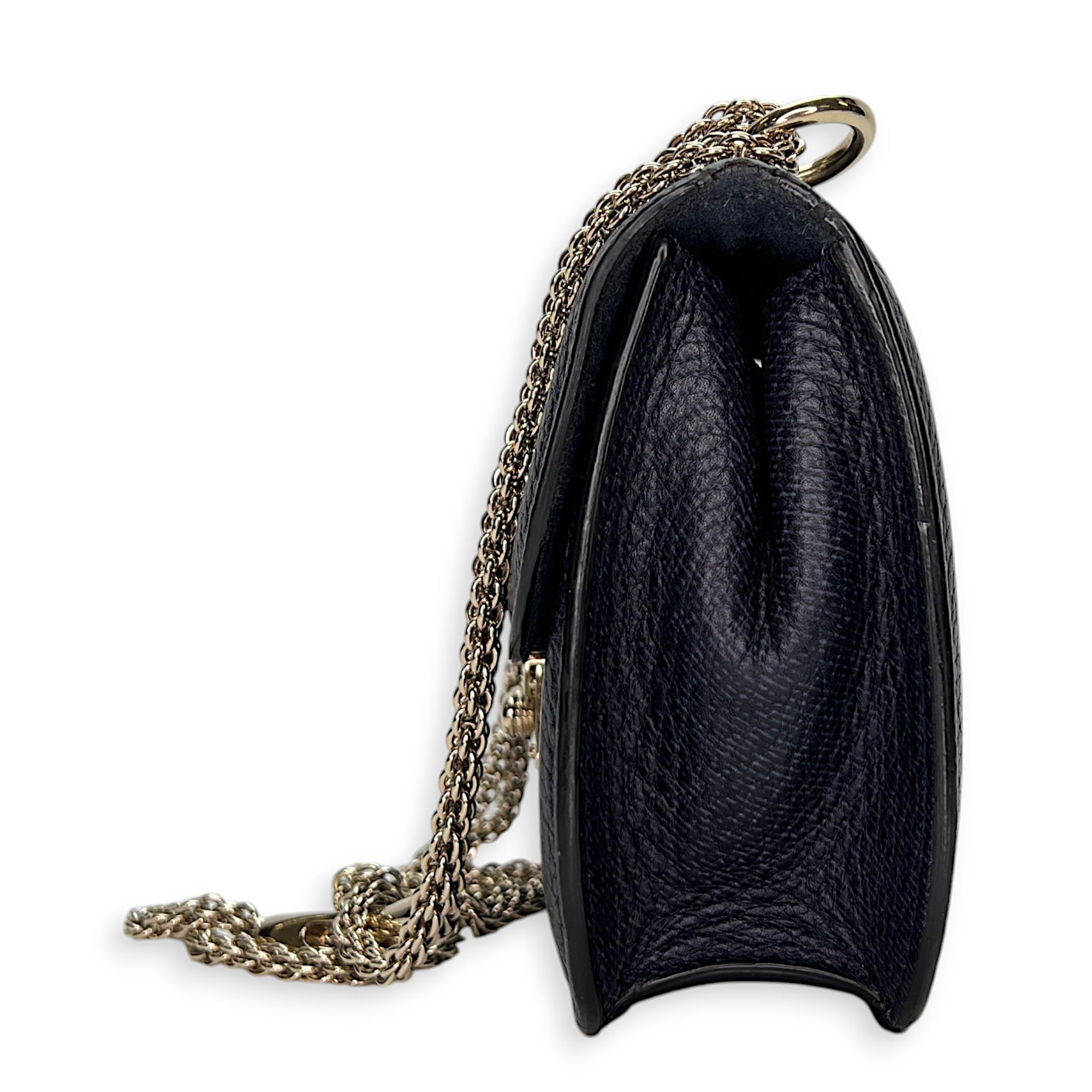 Valentino  Rockstud Glam Lock Crossbody bag in Calfskin, Light Gold Hardware_3