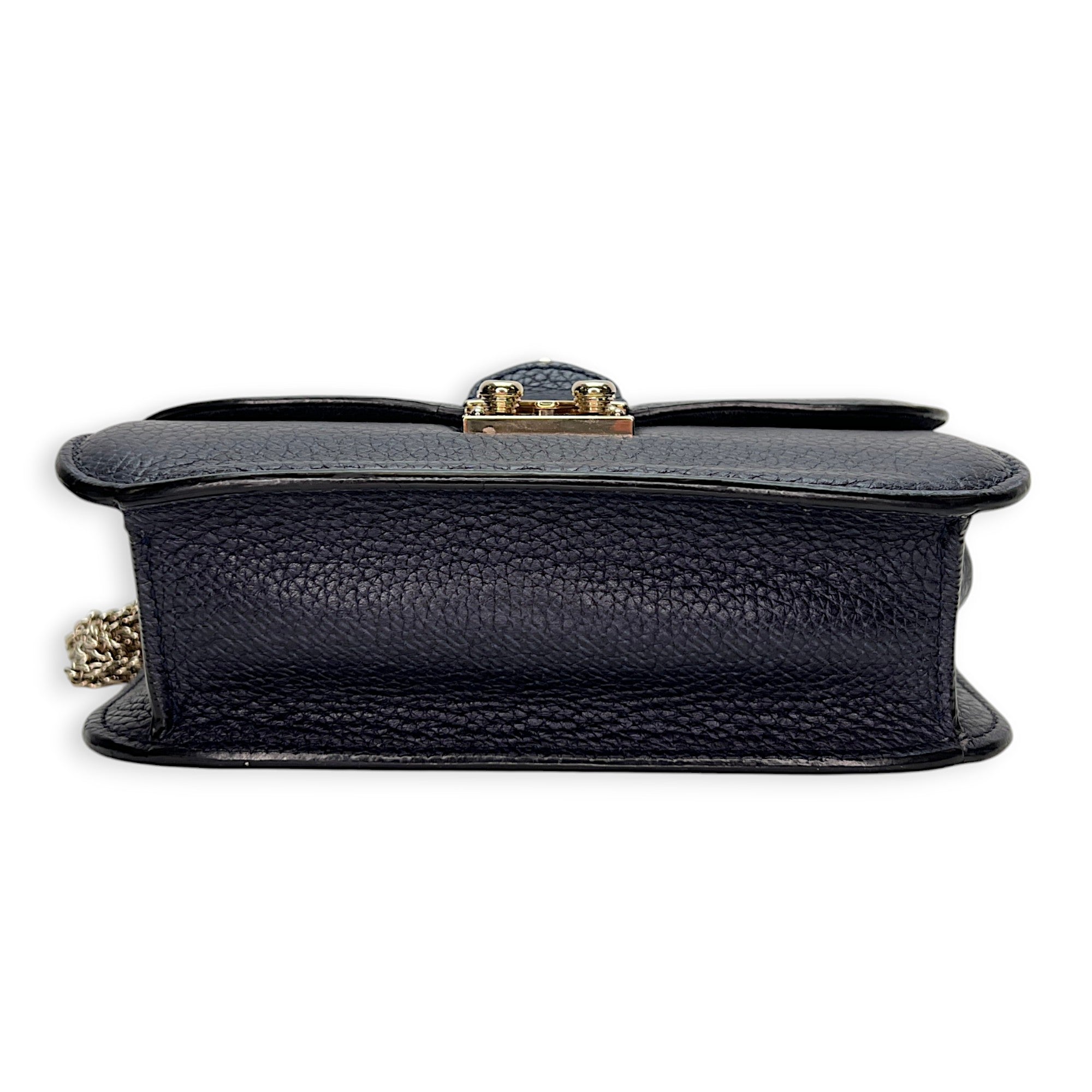 Valentino  Rockstud Glam Lock Crossbody bag in Calfskin, Light Gold Hardware_5