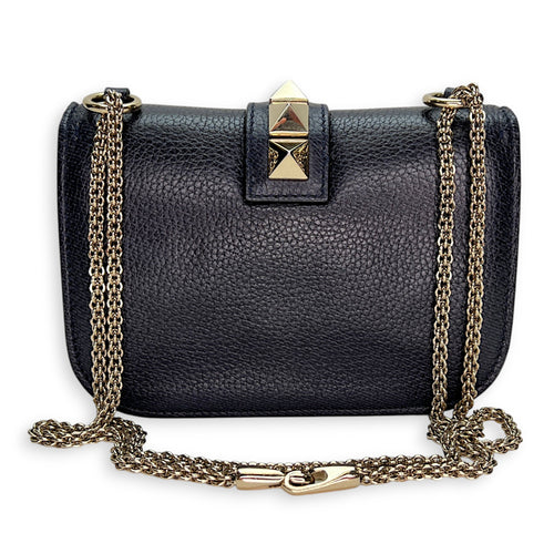 Valentino  Rockstud Glam Lock Crossbody bag in Calfskin, Light Gold Hardware_9