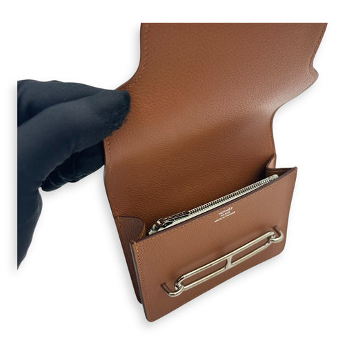 Hermès Roulis Slim Gold/ Vert Fizz Wallet in Evercolor, Permabrass hardware_12