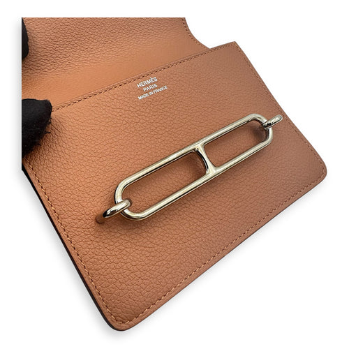 Hermès Roulis Slim Gold/ Vert Fizz Wallet in Evercolor, Permabrass hardware_8