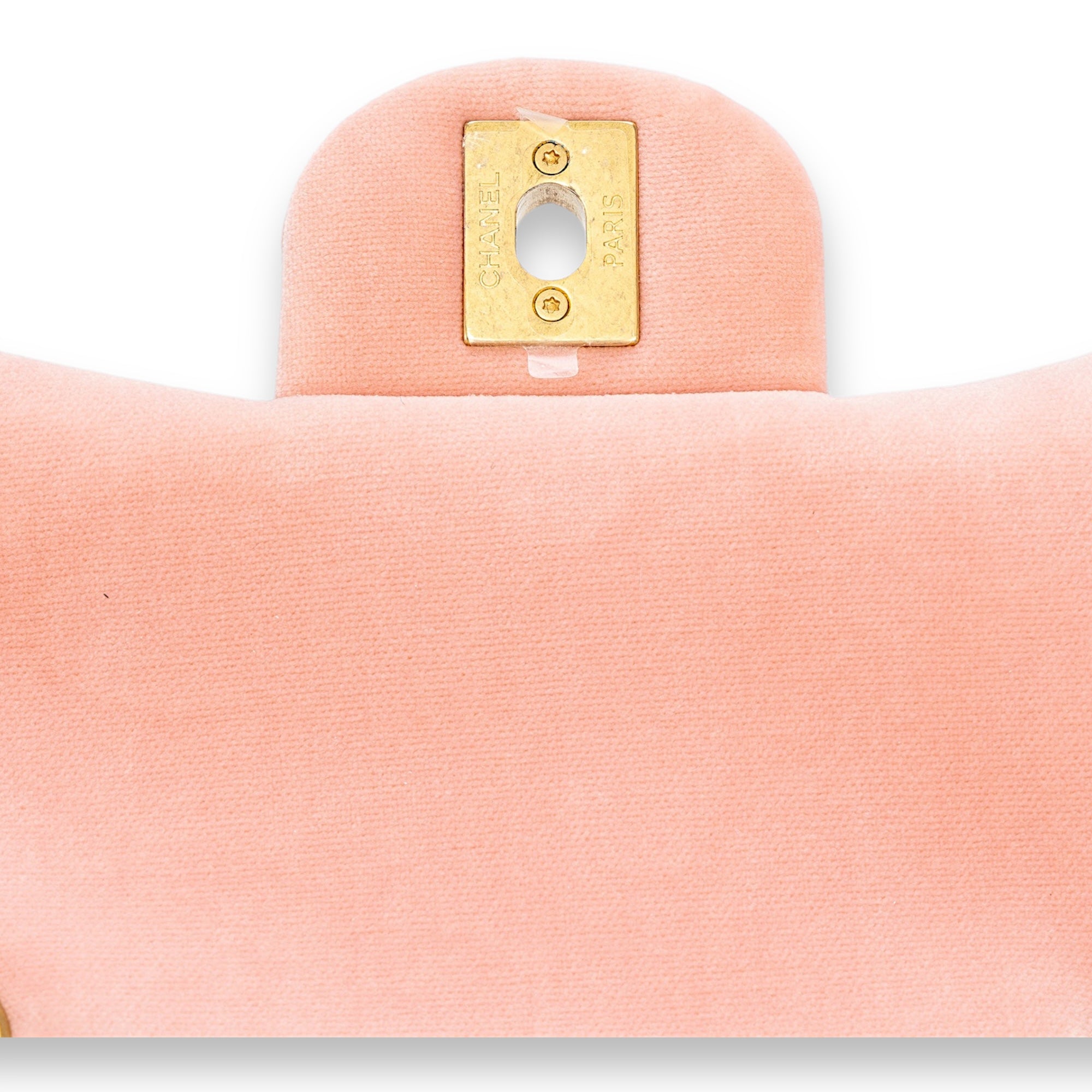 Seasonal CC Mini Pink Shoulder Bag in Velvet, Gold hardware