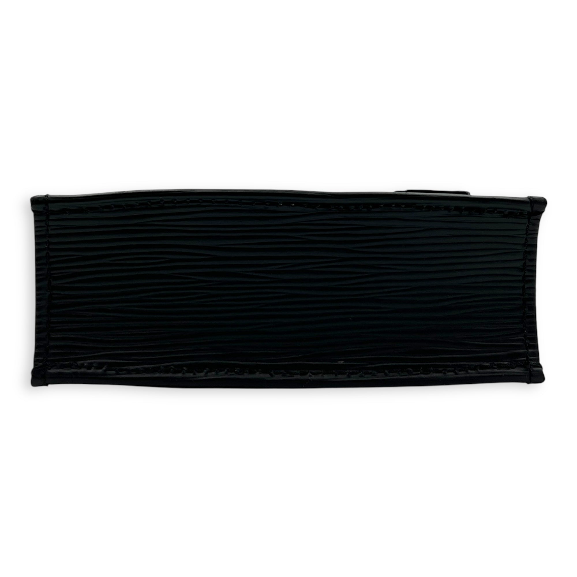 Sac Plat Tote Bag Black in Epi Leather, Silver hardware