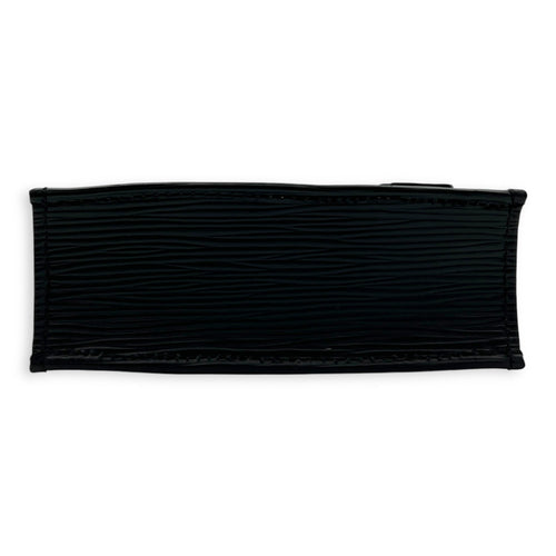 Sac Plat Tote Bag Black in Epi Leather, Silver hardware