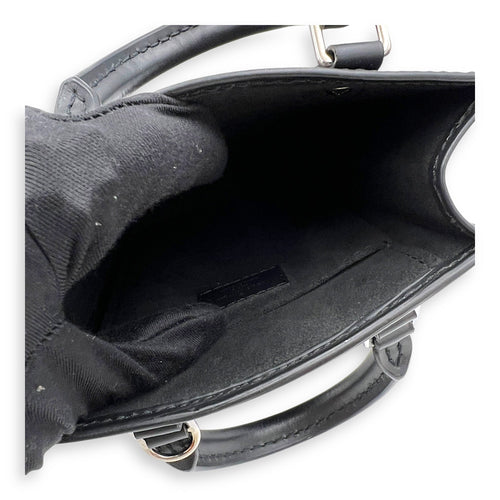 Sac Plat Tote Bag Black in Epi Leather, Silver hardware