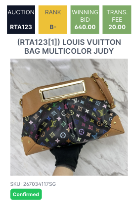 Judy Shoulder Bag Multi-colour in Monogram Coated Canvas, Gold hardware